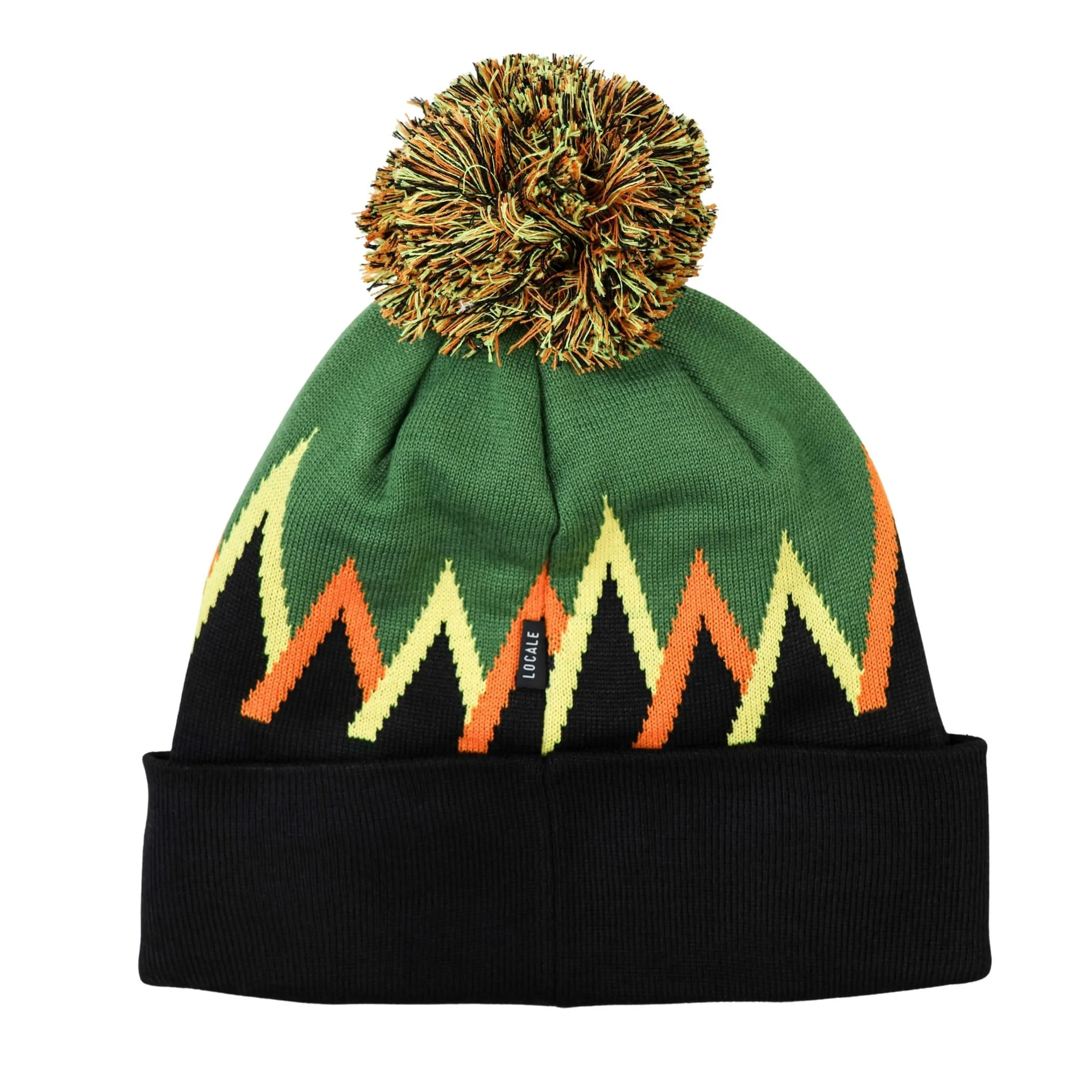 Geometric Forest Pom Beanie