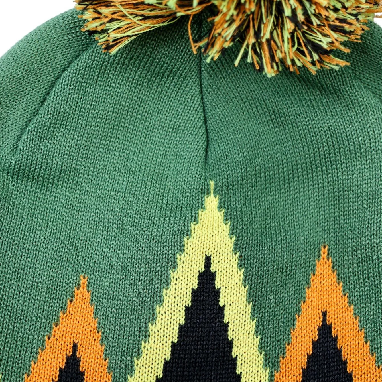 Geometric Forest Pom Beanie