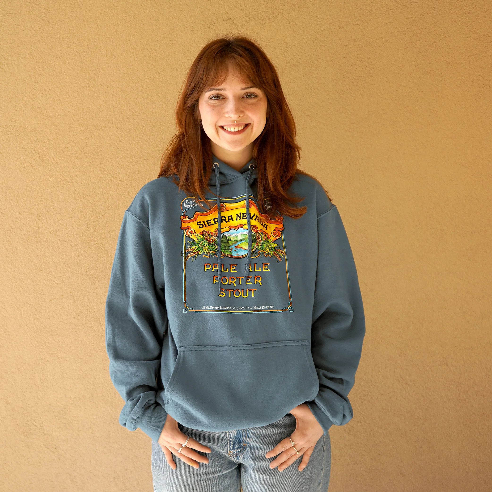 Pale Ale - Porter - Stout Hooded Sweatshirt | Steel Blue