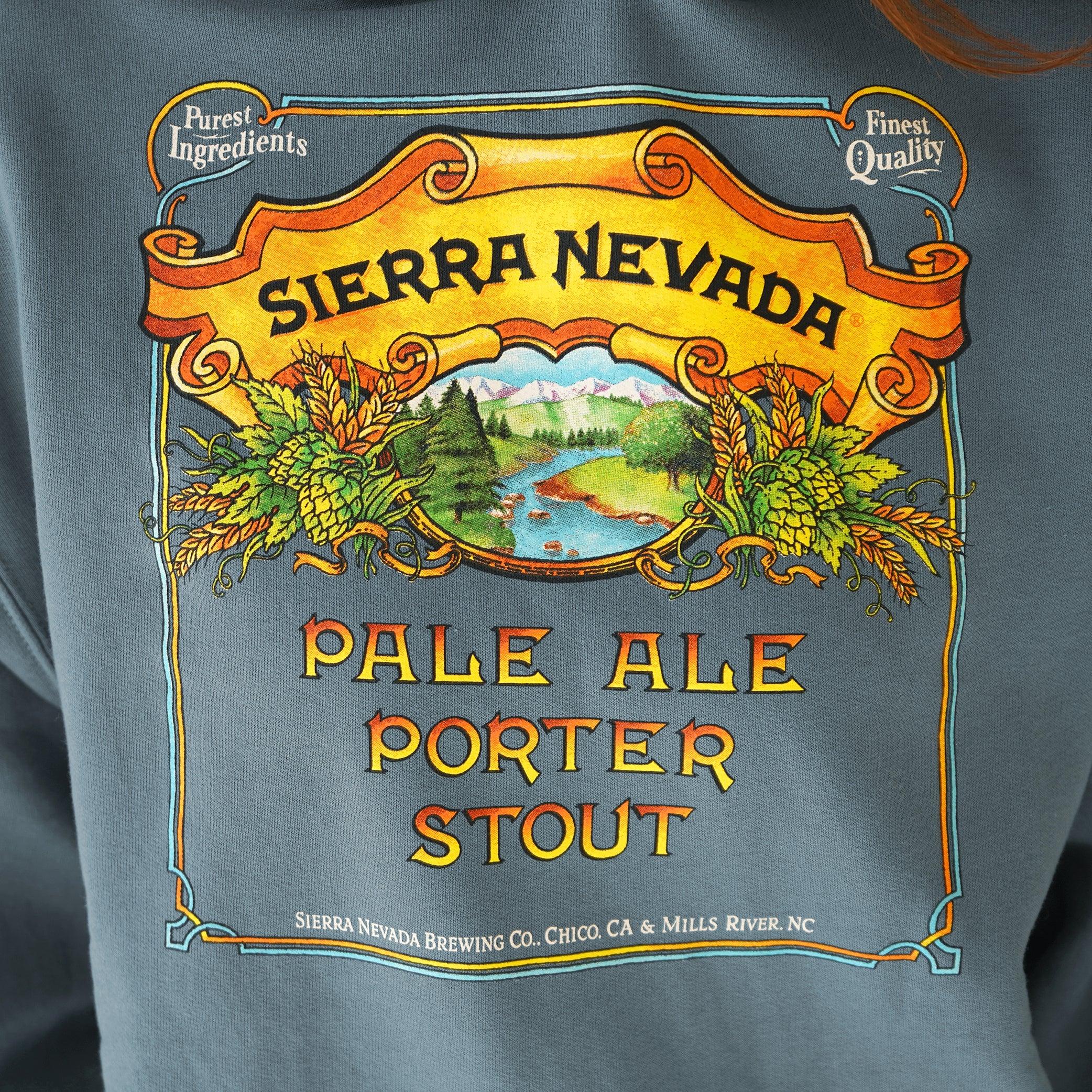 Pale Ale - Porter - Stout Hooded Sweatshirt | Steel Blue