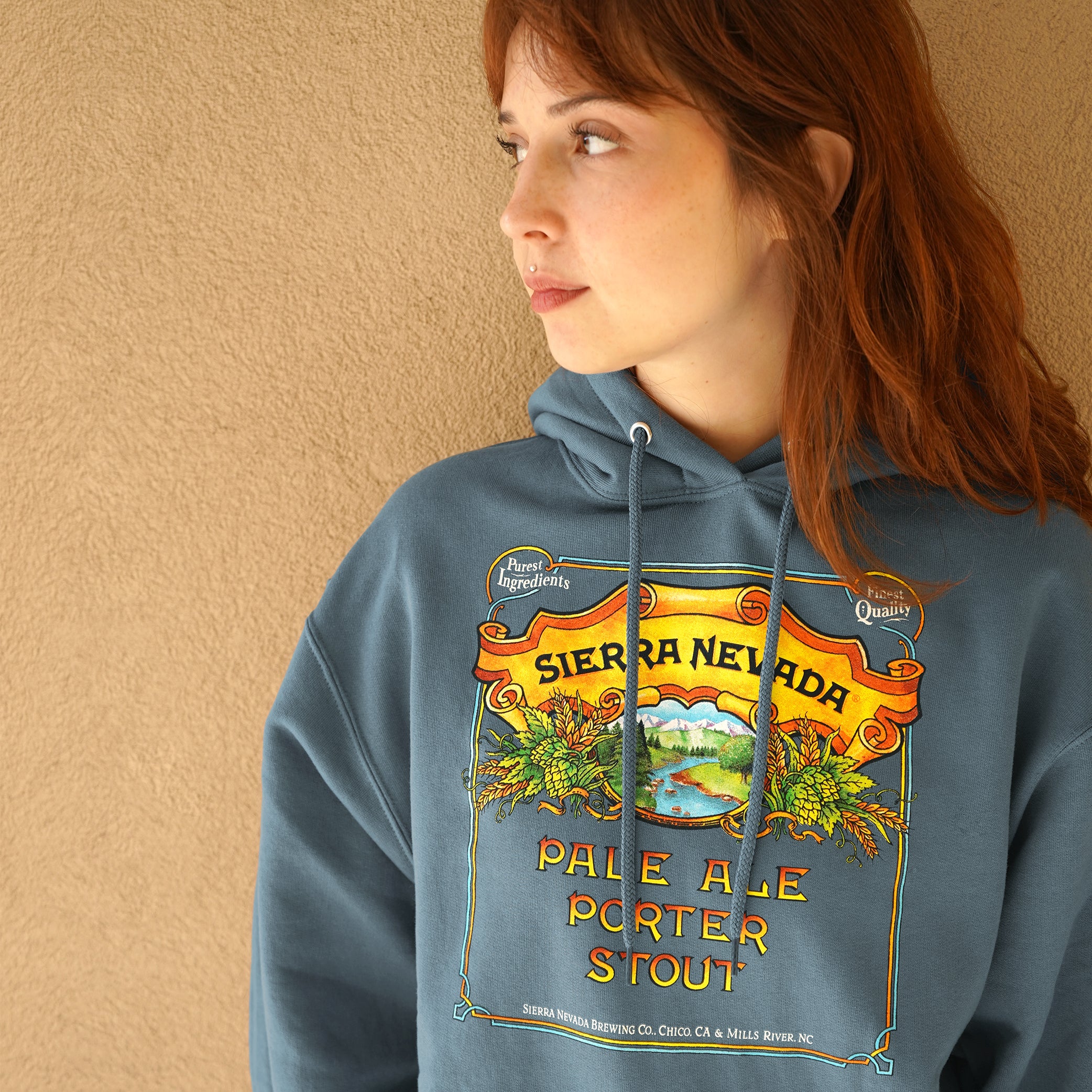 Pale Ale - Porter - Stout Hooded Sweatshirt | Steel Blue