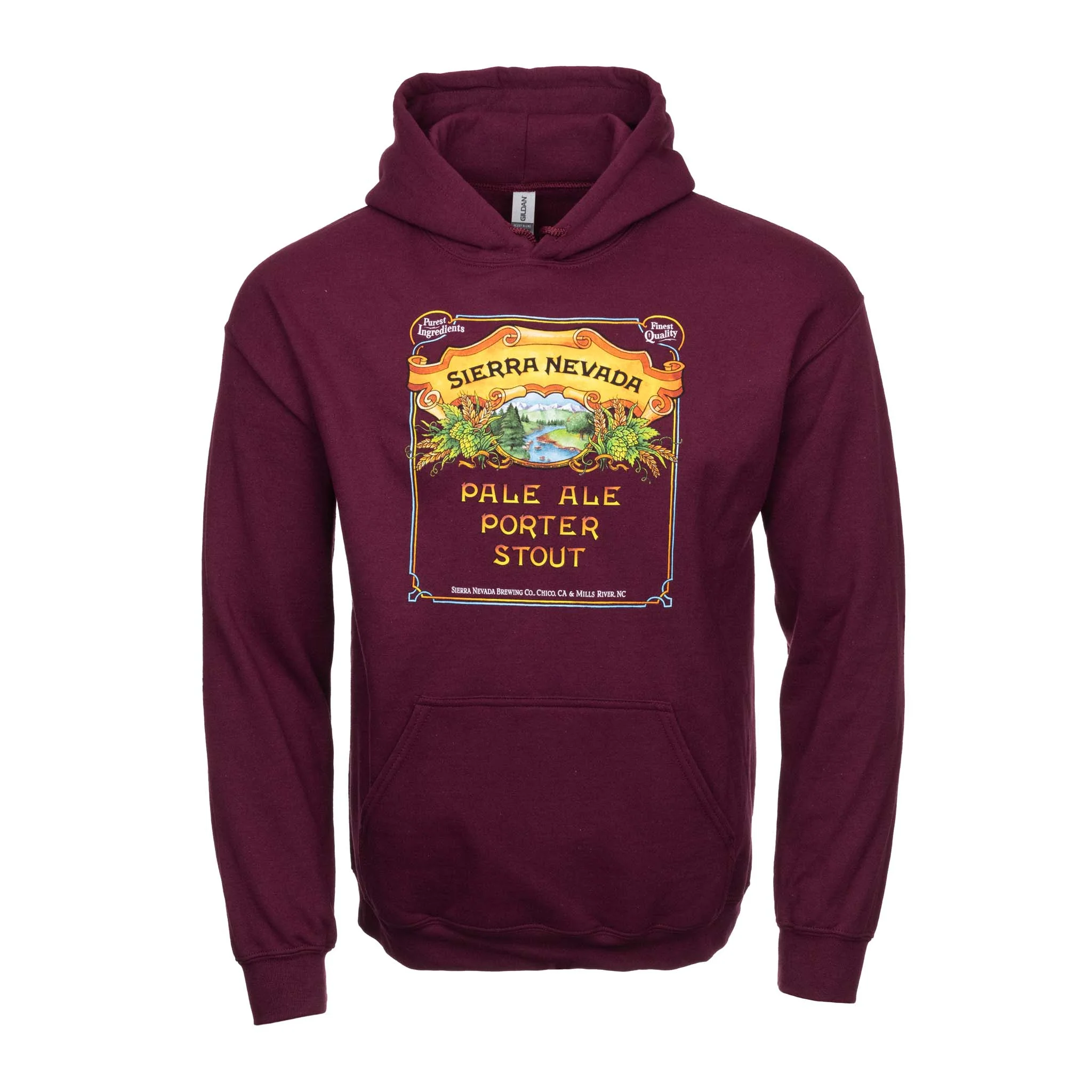 Pale-Porter-Stout Maroon Hooded Sweatshirt